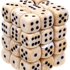 Hot Sale ✨ Chessex 6-Sided d6 Ivory with Black Marble 12mm Dice Pack ⭐