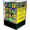 Outlet ❤️ Chessex 6-Sided d6 Festive Rio with Yellow 12mm Dice Pack #27849 🔔