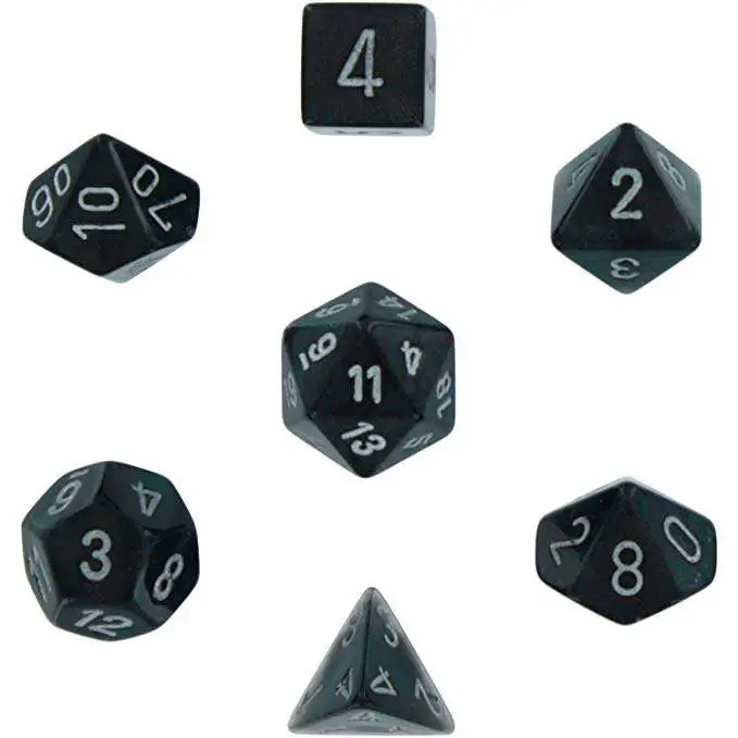 Budget π― Chessex Borealis Smoke with Silver Numbers Polyhedral 7-Die Dice Set β 1 Budget π― Chessex Borealis Smoke with Silver Numbers Polyhedral 7-Die Dice Set β