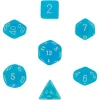 Hot Sale ⭐ Chessex Frosted Caribbean Blue Dice with White Numbers Polyhedral 7-Die Dice Set ⌛