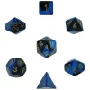 New 🤩 Chessex Gemini Black & Blue Dice with Gold Numbers Polyhedral 7-Die Dice Set ⌛