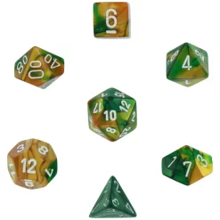 Best Sale ✨ Chessex Gemini Green & Gold Dice with White Numbers Polyhedral 7-Die Dice Set ✨