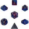 Promo ✔️ Chessex Gemini Purple & Blue Dice with Gold Numbers Polyhedral 7-Die Dice Set 🛒