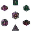 New ✨ Chessex Gemini Purple & Green Dice with Gold Numbers Polyhedral 7-Die Dice Set ⌛