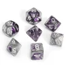 Outlet 🎁 Chessex Gemini Purple & Steel Dice with White Numbers Polyhedral 7-Die Dice Set 🎁