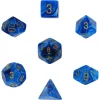 Flash Sale 🤩 Chessex Vortex Blue with Gold Numbers Polyhedral 7-Die Dice Set ✨
