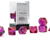 Outlet 🧨 Chessex Gemini Red-Violet / Gold Polyhedral 7-Die Dice Set #26467 🧨