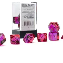 Outlet 🧨 Chessex Gemini Red-Violet / Gold Polyhedral 7-Die Dice Set #26467 🧨