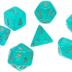 Top 10 ✨ Chessex Borealis Teal / Gold Luminary Polyhedral 7-Die Dice Set #27585 🎉