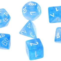 Budget 🔔 Chessex Borealis Sky Blue / White Luminary Polyhedral 7-Die Dice Set #27586 ✨