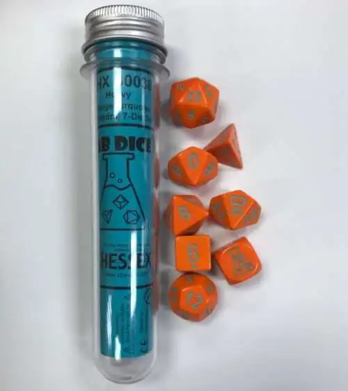 Brand new π€© Chessex Heavy Orange / turquoise Polyhedral 7-Die Dice Set π 1 Brand new π€© Chessex Heavy Orange / turquoise Polyhedral 7-Die Dice Set π