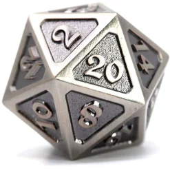Hot Sale 👏 Mythica Dire Battleworn Silver D20 Metal Polyhedral Die ✔️