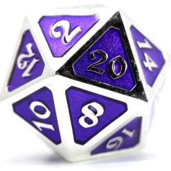 Coupon ⌛ Mythica Dire Platinum Amethyst D20 Metal Polyhedral Die 🥰