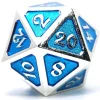 Hot Sale ✔️ Mythica Dire Platinum Aquamarine D20 Metal Polyhedral Die ⌛