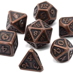Brand new 🛒 Mythica Dark Copper Metal Polyhedral 7-Die Dice Set ✨