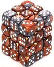 Deals ⭐ Chessex 6-Sided d6 Gemini 12mm Dice Pack #26824 [Copper-Steel & White] 👍