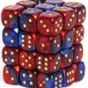Flash Sale 🛒 Chessex 6-Sided d6 Gemini 12mm Dice Pack #26829 [Blue-Red & Gold] ⭐