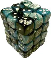 Wholesale 🧨 Chessex 6-Sided d6 Gemini 12mm Dice Pack #26846 [Black-Shell & White] 🧨