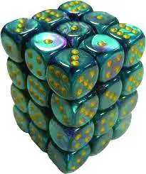 Best Sale 💯 Chessex 6-Sided d6 Gemini 12mm Dice Pack #26849 [Purple-Teal & Gold] 🔔