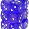 Promo 👏 Chessex 6-Sided d6 Borealis Luminary 16mm Dice Pack #27777 [Purple/White] 🌟