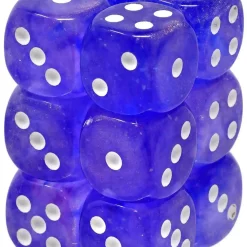 Promo 👏 Chessex 6-Sided d6 Borealis Luminary 16mm Dice Pack #27777 [Purple/White] 🌟