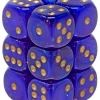 Best Pirce ⌛ Chessex 6-Sided d6 Borealis Luminary 16mm Dice Pack #27787 [Royal Purple/Gold] 🛒