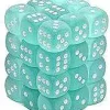 Flash Sale ✔️ Chessex 6-Sided d6 Frosted 12mm Dice Pack #27805 [Teal & White] ✨