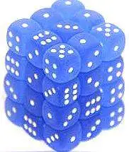 Brand new ✔️ Chessex 6-Sided d6 Frosted 12mm Dice Pack #27806 [Blue & White] ✨