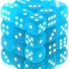 Best deal 👏 Chessex 6-Sided d6 Frosted 12mm Dice Pack #27816 [Carribean Blue & White] ⌛