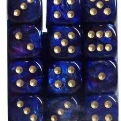 Top 10 🔔 Chessex 6-Sided d6 Scarab 12mm Dice Pack #27827 [Royal Blue & Gold] 🌟