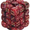 Deals ⭐ Chessex 6-Sided d6 Vortex 12mm Dice Pack #27834 [Burgandy & Gold] 👍