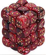 Deals ⭐ Chessex 6-Sided d6 Vortex 12mm Dice Pack #27834 [Burgandy & Gold] 👍