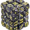 Top 10 🤩 Chessex 6-Sided d6 Vortex 12mm Dice Pack #27838 [Black & Yellow] 🎉