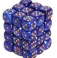 New ✨ Chessex 6-Sided d6 Lustrous 12mm Dice Pack #27897 [Purple & Gold] 😀
