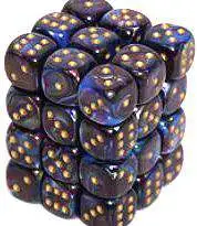 Brand new ❤️ Chessex 6-Sided d6 Lustrous 12mm Dice Pack #27899 [Shadow & Gold] ✨