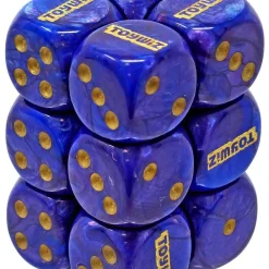 Cheap ⭐ Chessex Toywiz 6-Sided d6 Lustrous Purple with Gold 16mm Dice Pack 🧨