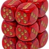 Outlet ⌛ Chessex Toywiz 6-Sided d6 Scarab Scarlet with Gold 16mm Dice Pack ⌛