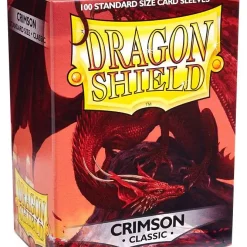 Deals 🧨 Card Supplies Dragon Shield Crimson Classic Standard Card Sleeves [100 Count] ⌛