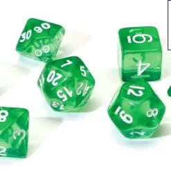 Coupon ⌛ Sirius Dice Translucent Green Polyhedral 7-Die Dice Set ✔️