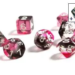 Wholesale 🎁 Sirius Dice Pink, Clear & Black Polyhedral 7-Die Dice Set ✨