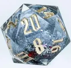 New 🛒 Sirius Dice Large D20 Snow Globe [Gold Ink, Silver Glitter, Red and Green Snowf] 🛒