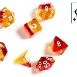 Outlet 😉 Sirius Dice Yellow & Red Polyhedral 7-Die Dice Set 🥰