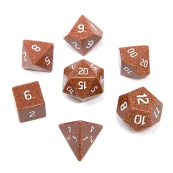 Budget 😍 Ultra Pro Gemstone Dice Gold Sandstone Polyhedral 7-Die Dice Set ✨ -Card Game Supplies Shop ulpgd85995 inset2