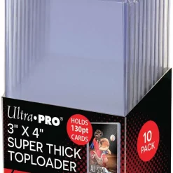 Best Sale 🔥 Ultra Pro Card Supplies 3" X 4" Super Thick Toploader [10 Count, Holds 130pt Cards] 🎁